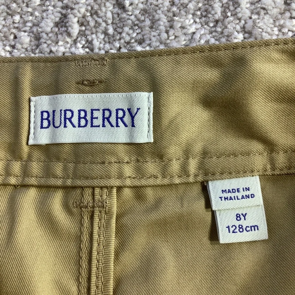 Burberry Kids Sand Oscar Cargo Shorts Vintage Check Pocket Organic Cotton 8Y NWT